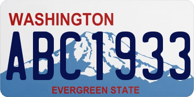 WA license plate ABC1933