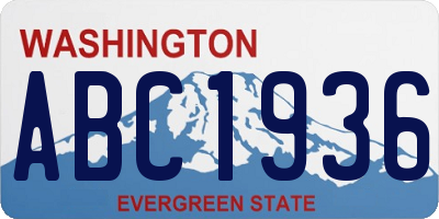 WA license plate ABC1936
