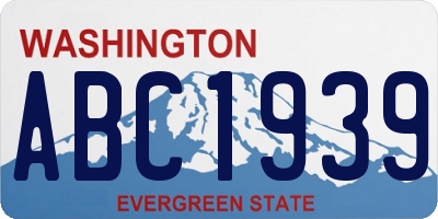 WA license plate ABC1939