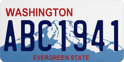 WA license plate ABC1941