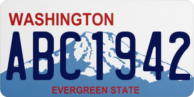 WA license plate ABC1942