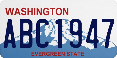 WA license plate ABC1947