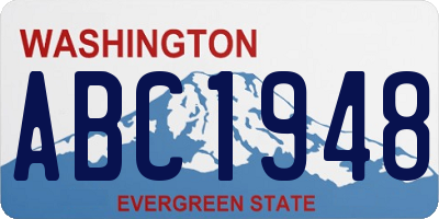 WA license plate ABC1948