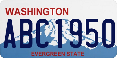 WA license plate ABC1950