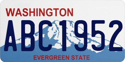 WA license plate ABC1952