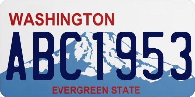 WA license plate ABC1953