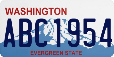 WA license plate ABC1954