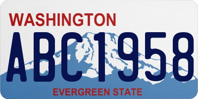 WA license plate ABC1958