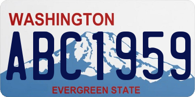 WA license plate ABC1959