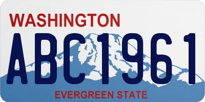 WA license plate ABC1961