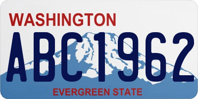 WA license plate ABC1962