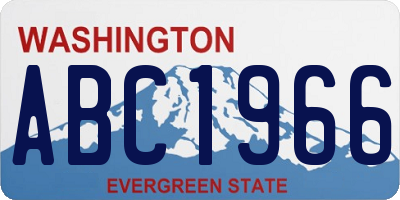 WA license plate ABC1966