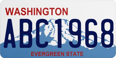 WA license plate ABC1968