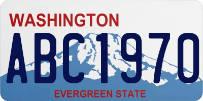 WA license plate ABC1970