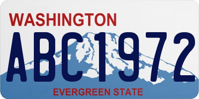 WA license plate ABC1972