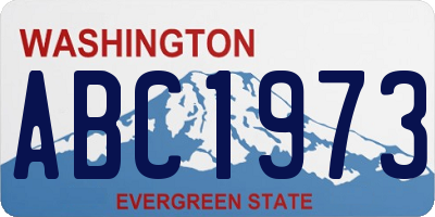 WA license plate ABC1973