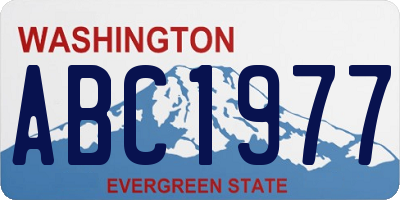 WA license plate ABC1977