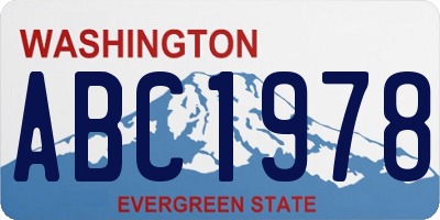 WA license plate ABC1978