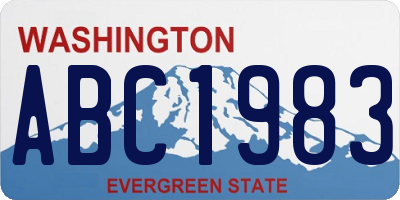 WA license plate ABC1983