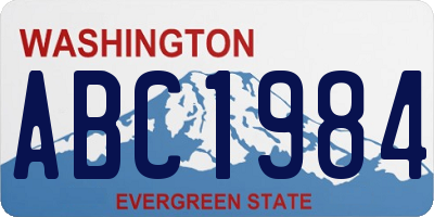 WA license plate ABC1984