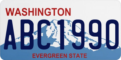 WA license plate ABC1990