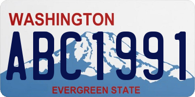 WA license plate ABC1991