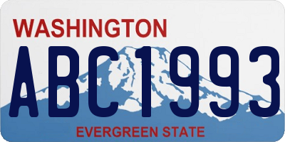 WA license plate ABC1993