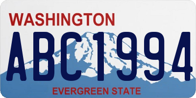 WA license plate ABC1994