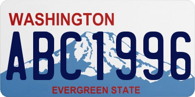 WA license plate ABC1996