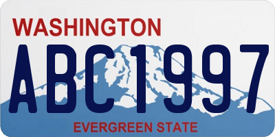 WA license plate ABC1997