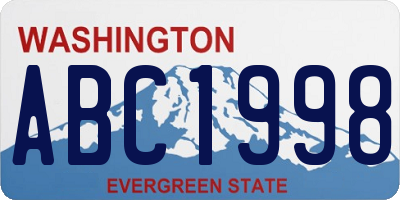 WA license plate ABC1998
