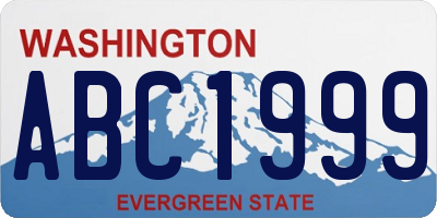 WA license plate ABC1999