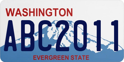 WA license plate ABC2011