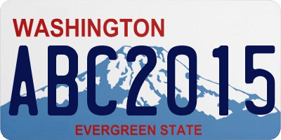 WA license plate ABC2015