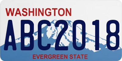 WA license plate ABC2018