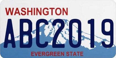 WA license plate ABC2019