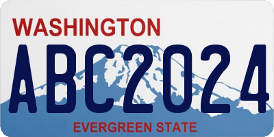 WA license plate ABC2024