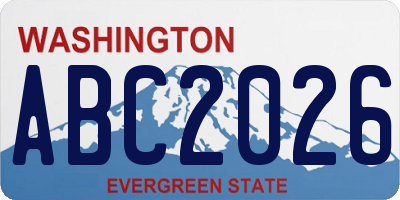 WA license plate ABC2026