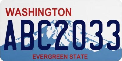 WA license plate ABC2033