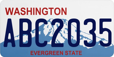 WA license plate ABC2035