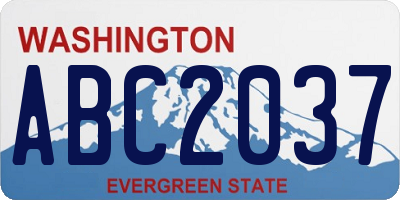 WA license plate ABC2037