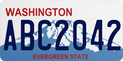WA license plate ABC2042