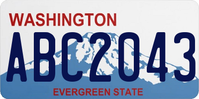 WA license plate ABC2043
