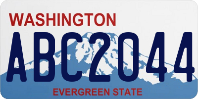 WA license plate ABC2044