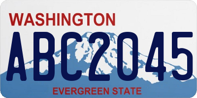 WA license plate ABC2045