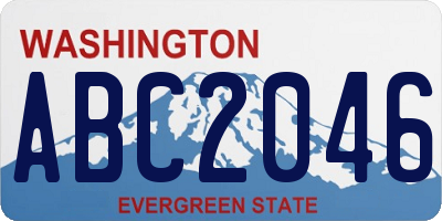 WA license plate ABC2046