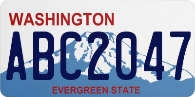 WA license plate ABC2047