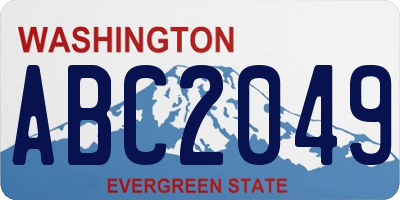 WA license plate ABC2049