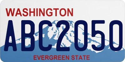 WA license plate ABC2050