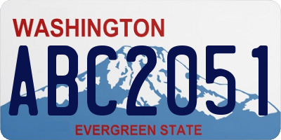WA license plate ABC2051
